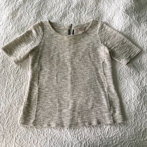 Banana Republic Short Sleeve Sweater - Tan/Gold